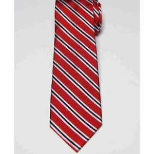 Tommy Hilfiger Striped Tie Red White Black Blue Striped Silk Men's